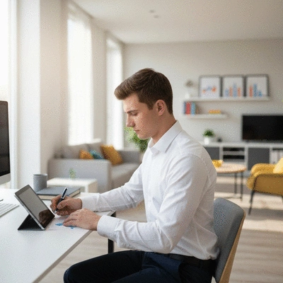 Person analyzing financial charts on a tablet, representing mortgage rate trends